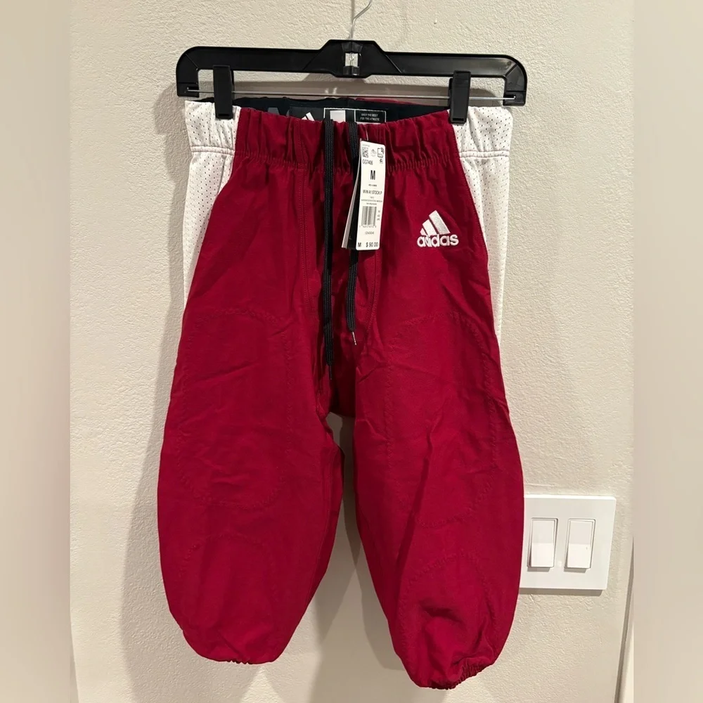 Adidas Woven Football Pants Burgundy/White GG7406 Men’s Size Medium NWT $90